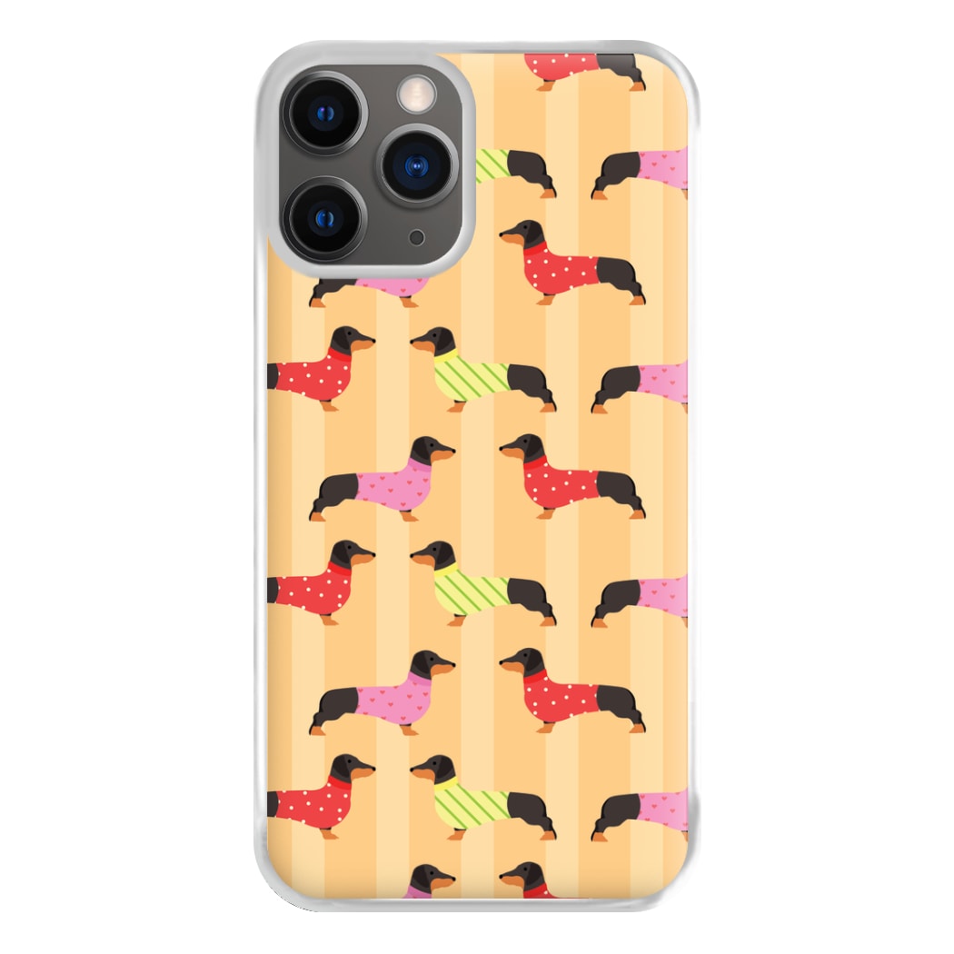 Dachshunds In Sweaters Pattern Phone Case for iPhone 12 Pro Max