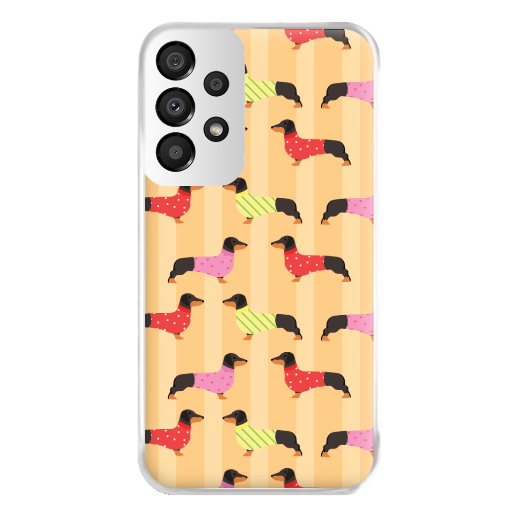 Dachshunds In Sweaters Pattern Phone Case for Galaxy A33
