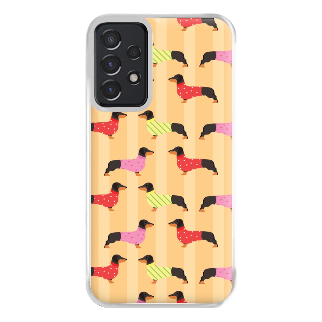 Dachshunds In Sweaters Pattern Phone Case for Galaxy A52 / A52s