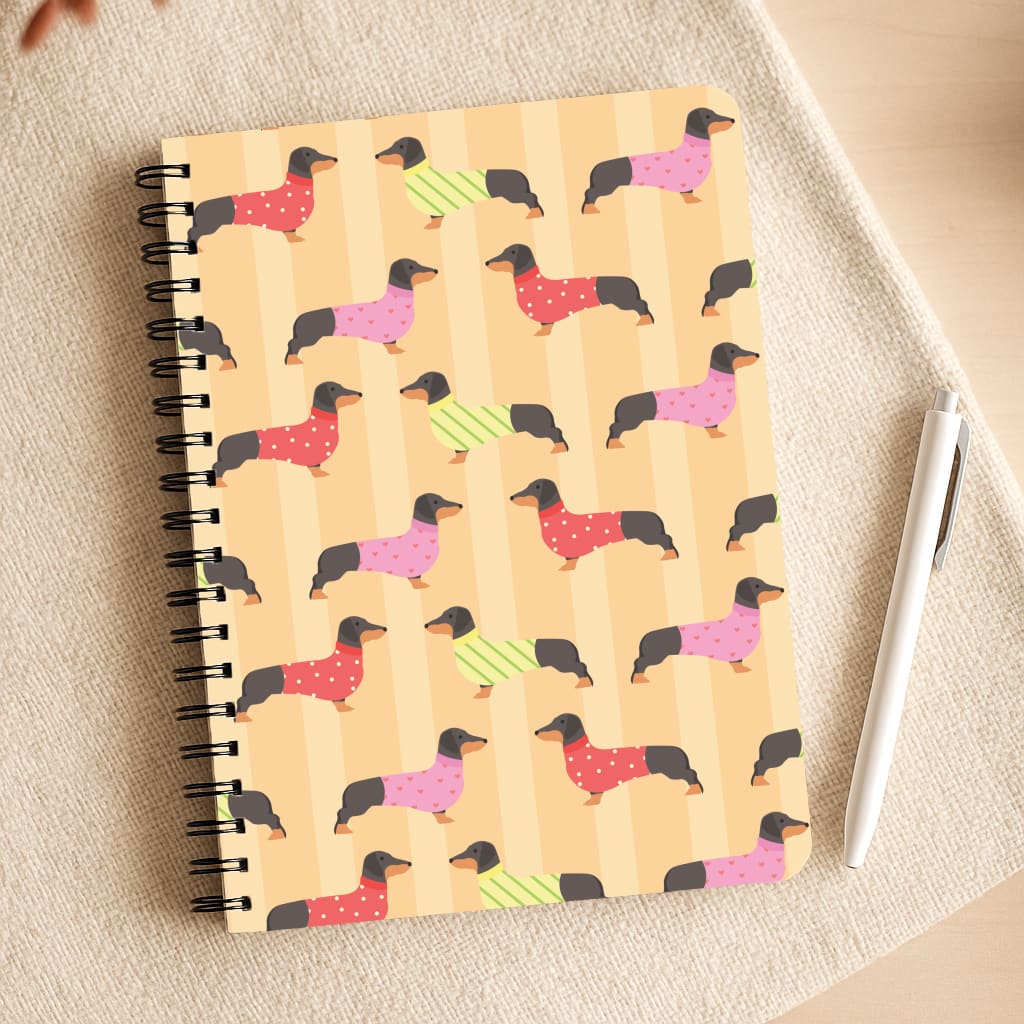 Dachshunds In Sweaters Pattern Notepad