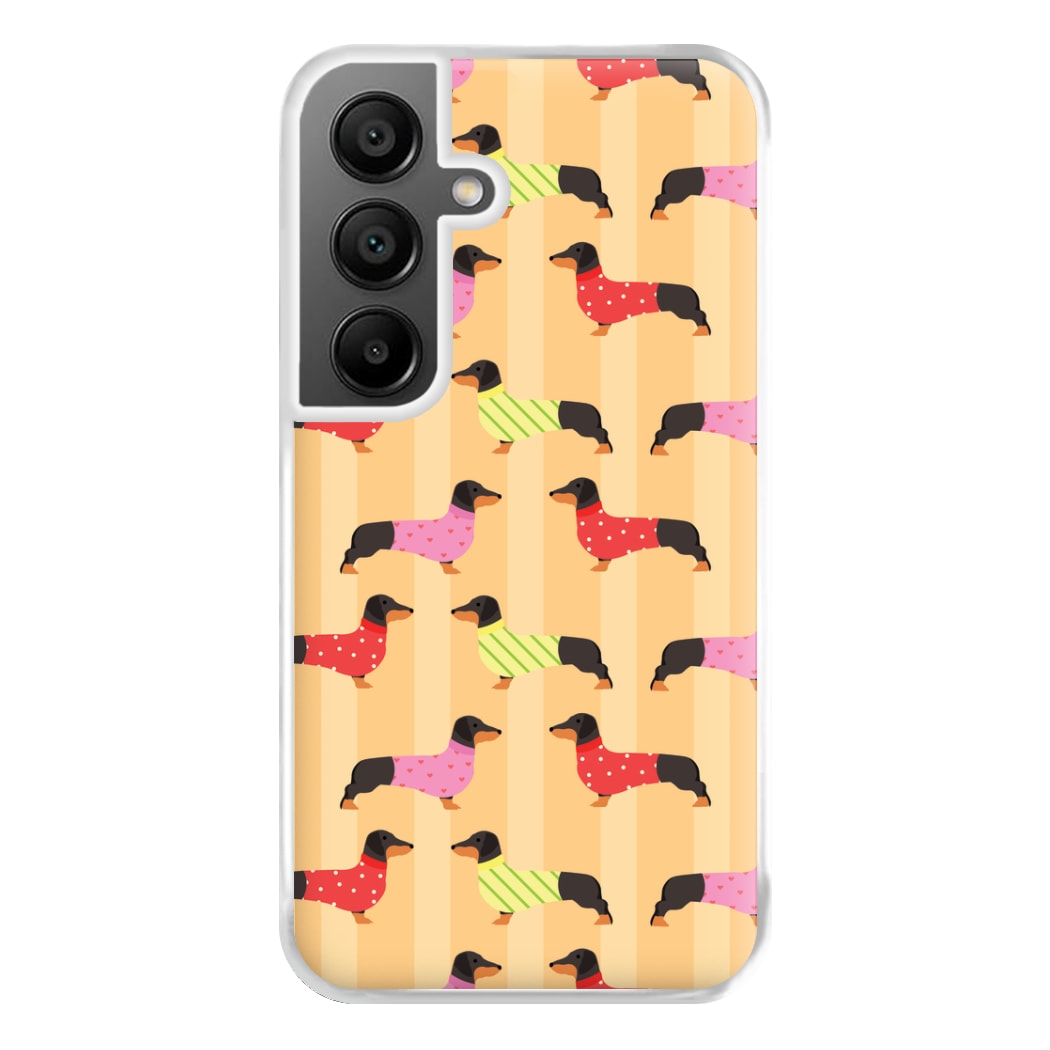 Dachshunds In Sweaters Pattern Phone Case for Galaxy A56