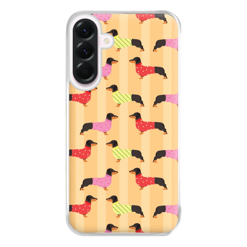 Dachshunds In Sweaters Pattern Phone Case for Galaxy A36