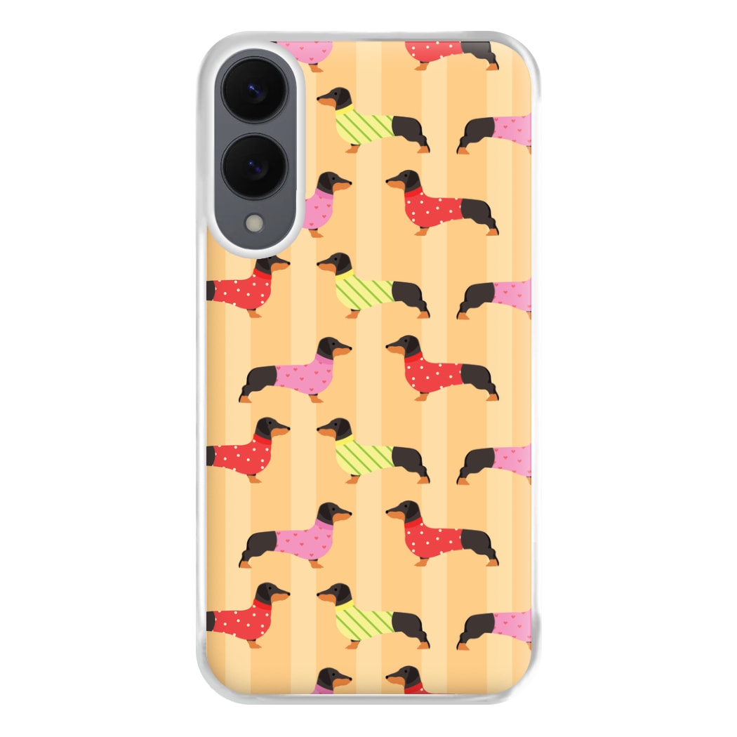 Dachshunds In Sweaters Pattern Phone Case for Galaxy S25 Edge