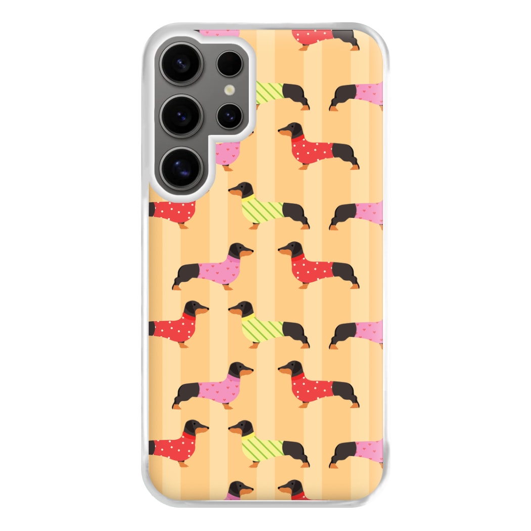Dachshunds In Sweaters Pattern Phone Case for Galaxy S24 Ultra
