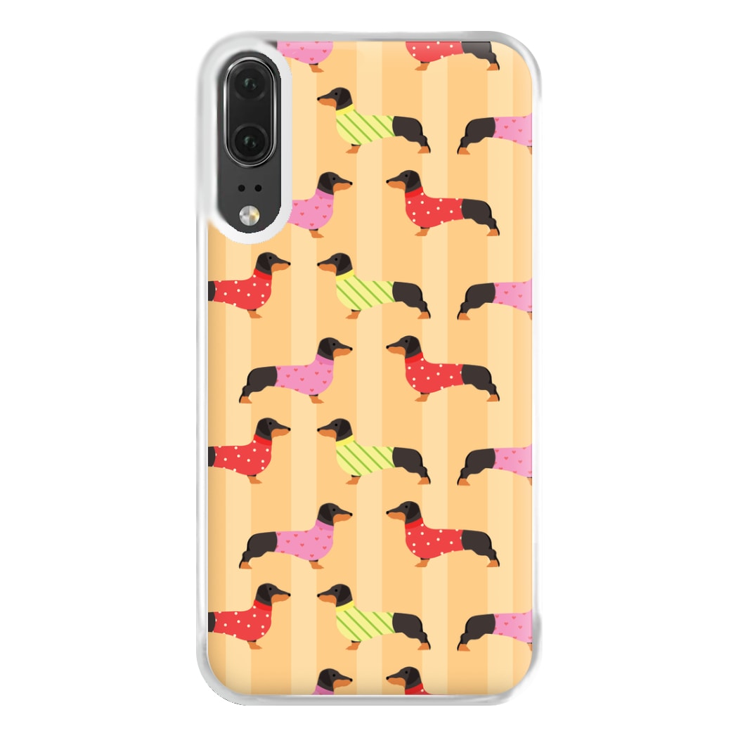 Dachshunds In Sweaters Pattern Phone Case for Huawei P20