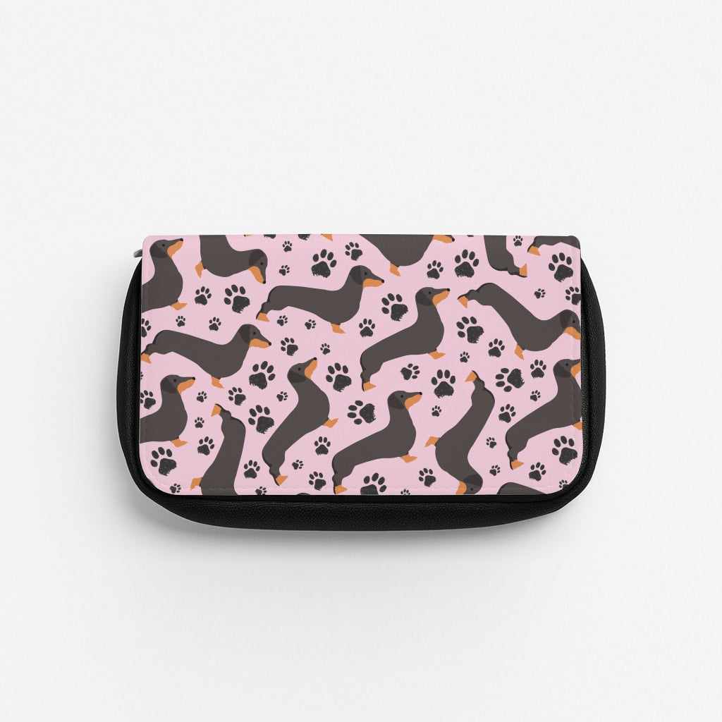 Dachschunds And Paws Pattern Pencil Case