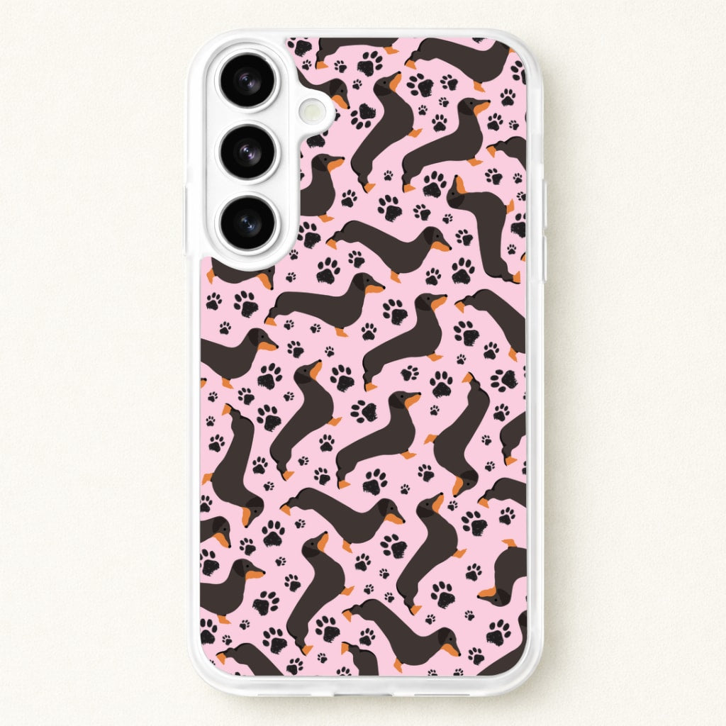 Dachschunds And Paws Pattern Phone Case for Galaxy S26 Plus