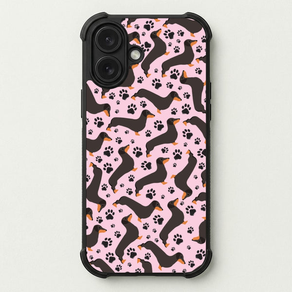 Dachschunds And Paws Pattern Phone Case — Bumper case
