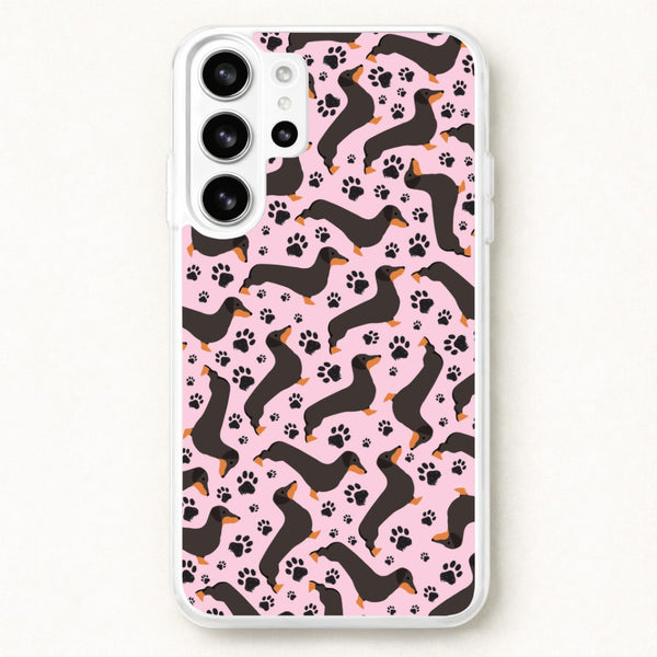 Dachschunds And Paws Pattern Phone Case for Galaxy S26 Ultra