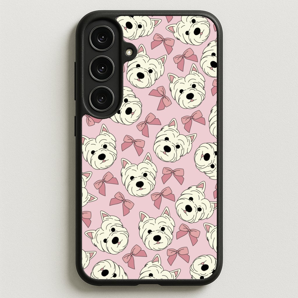 Cute Terrier And Bows Pattern Phone Case for Galaxy S25FE