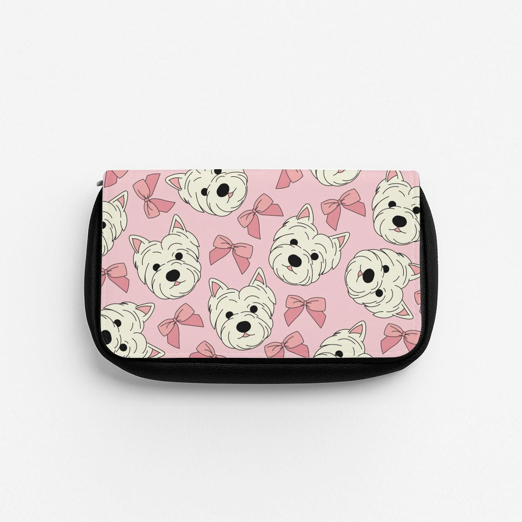 Cute Terrier And Bows Pattern Pencil Case