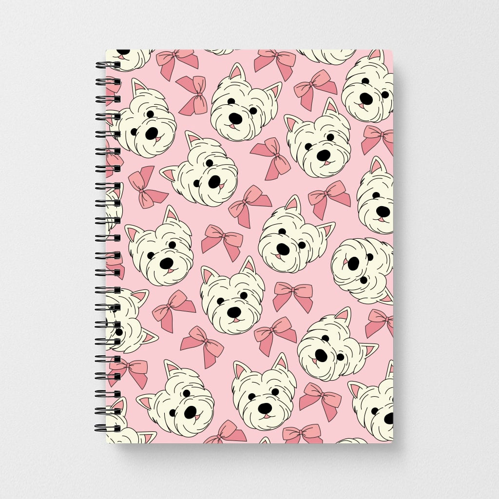 Cute Terrier And Bows Pattern Notebook
