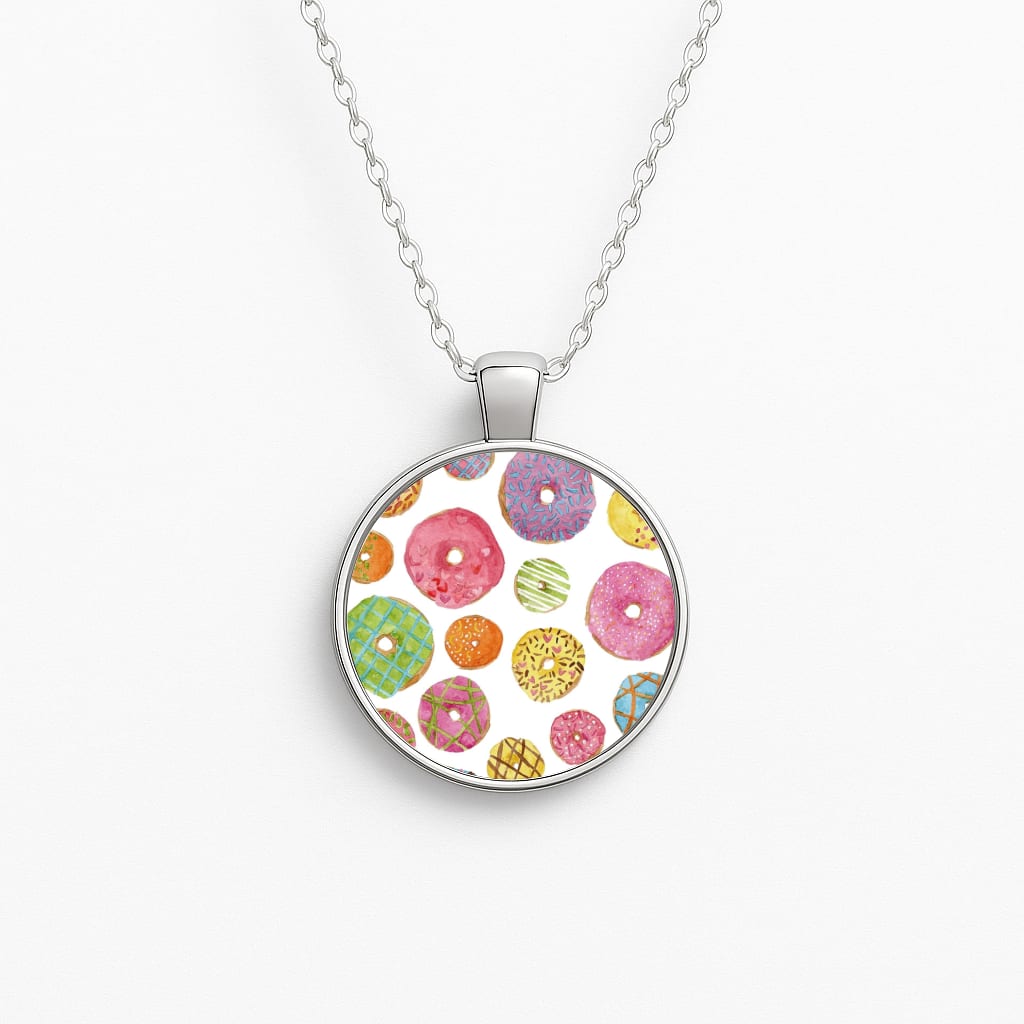 Dougnut Pattern Circle Necklace