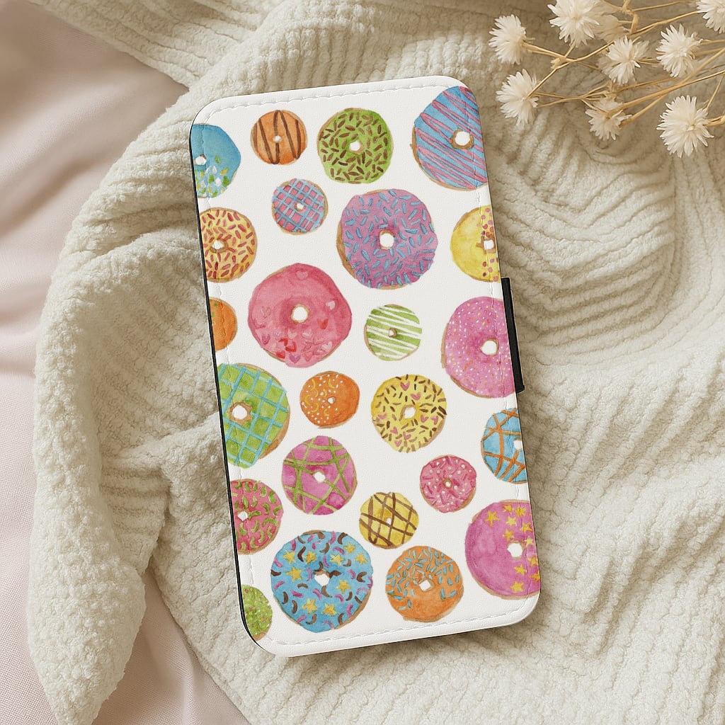 Dougnut Pattern Wallet Phone Case