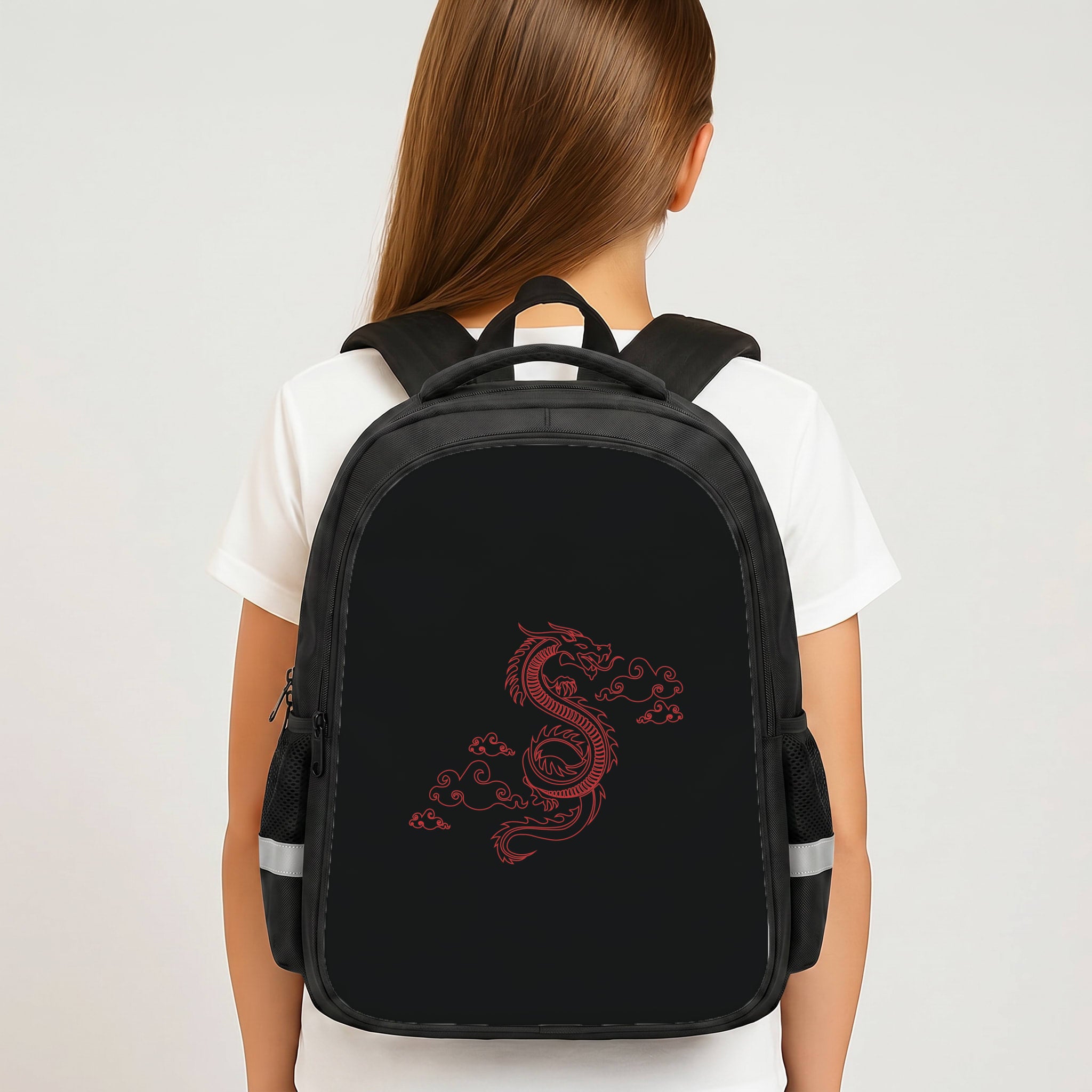 Red - Dragon Patterns Backpack