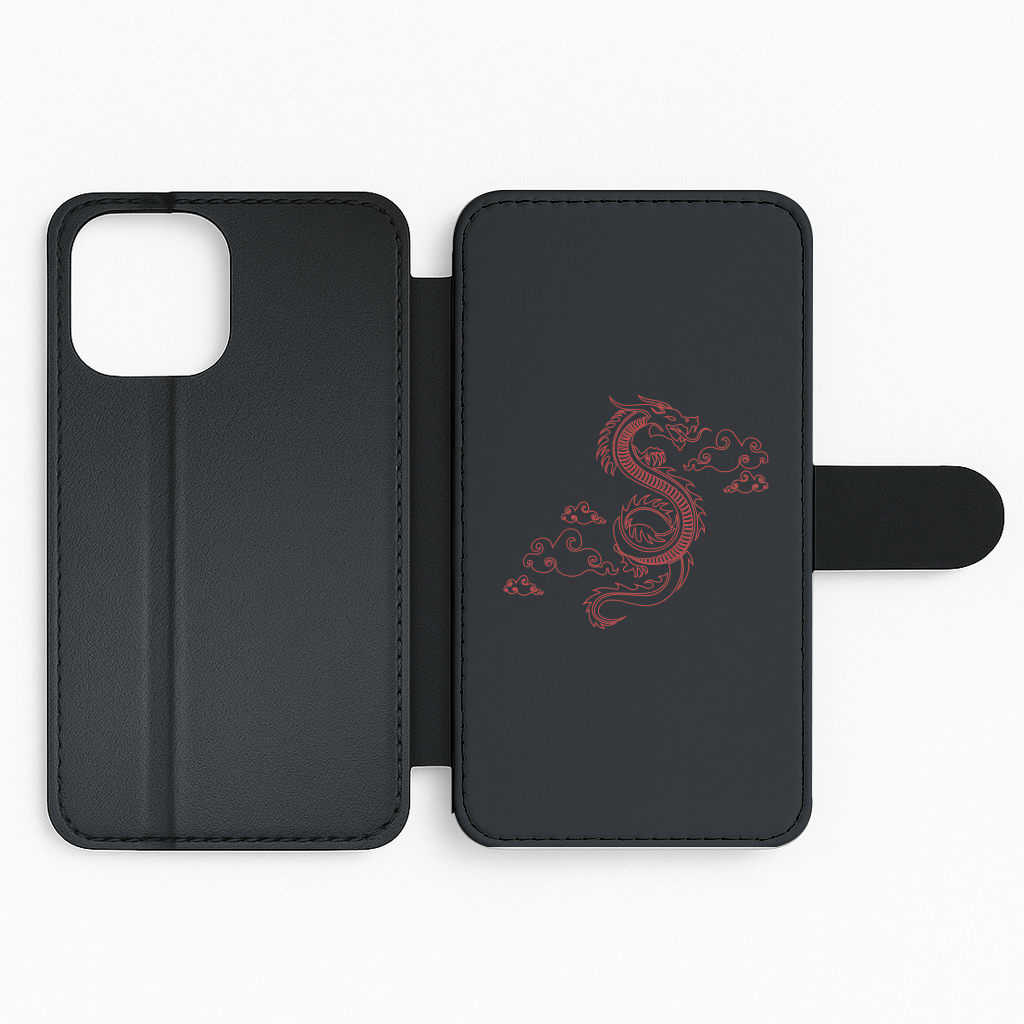 Red - Dragon Patterns Flip Phone Case