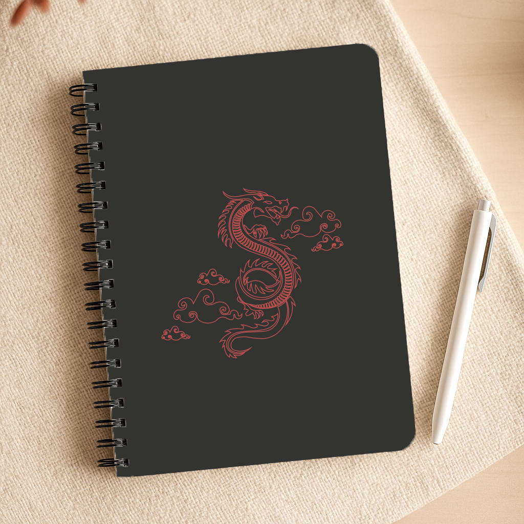 Red - Dragon Patterns Notepad