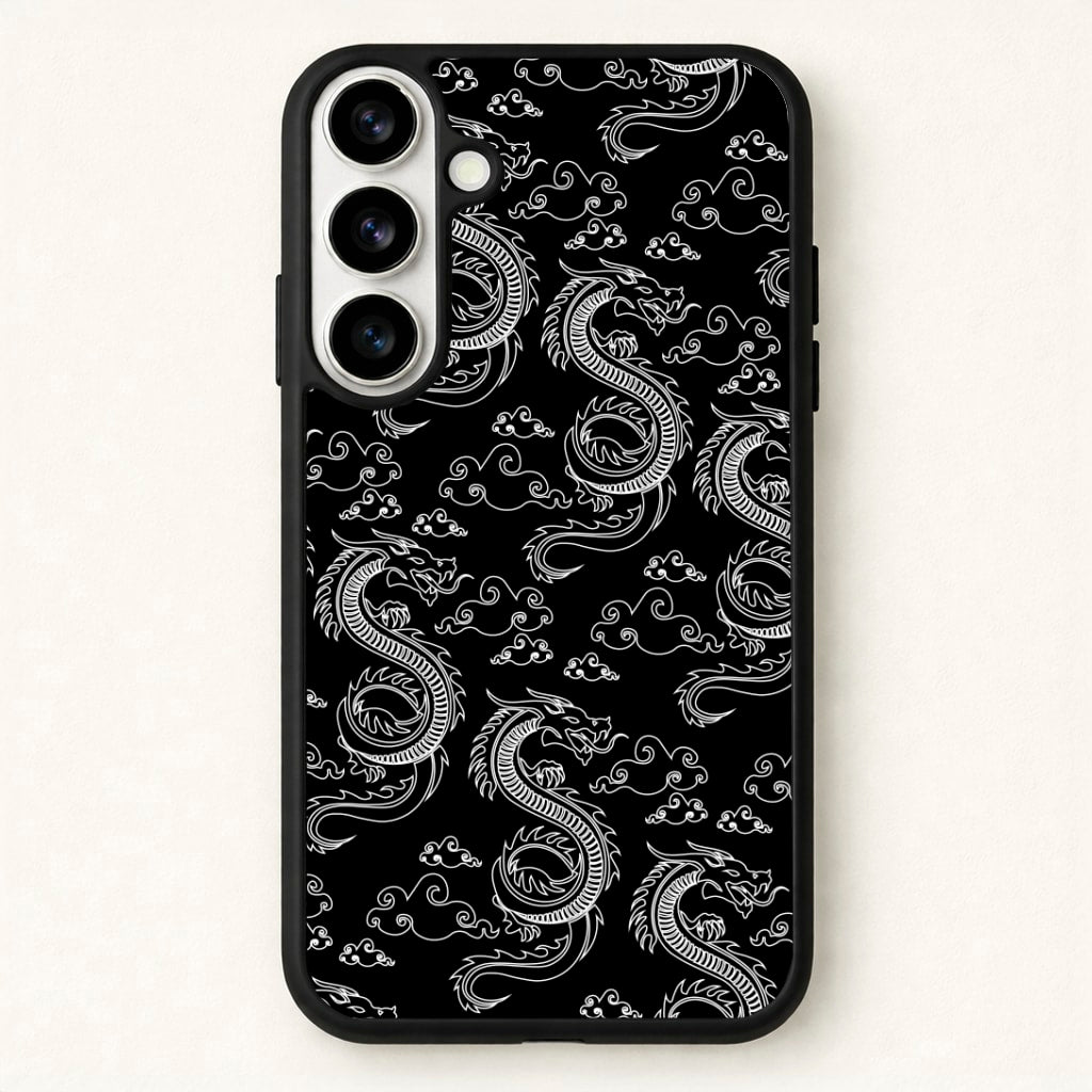 Black And White Dragon Pattern Phone Case for Galaxy S26
