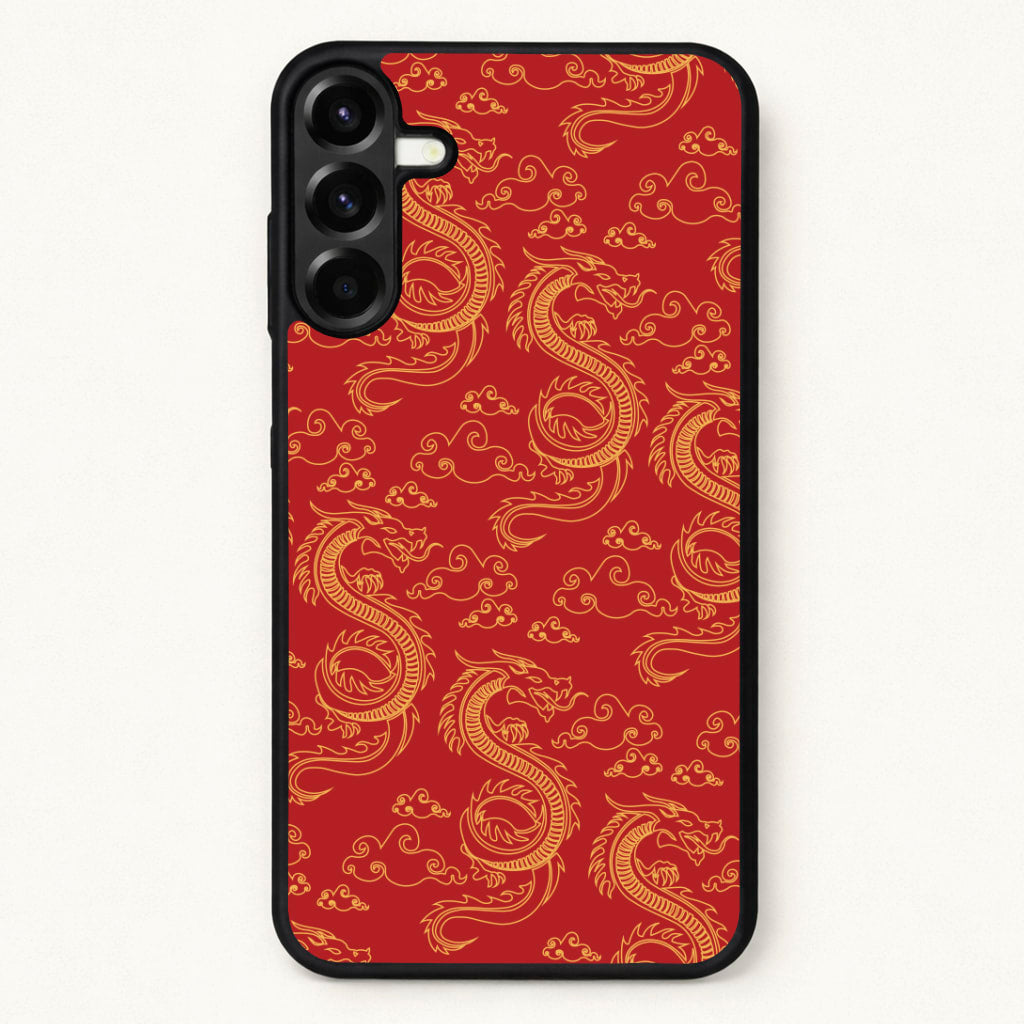 Red And Gold Dragon Pattern Phone Case for Galaxy A17