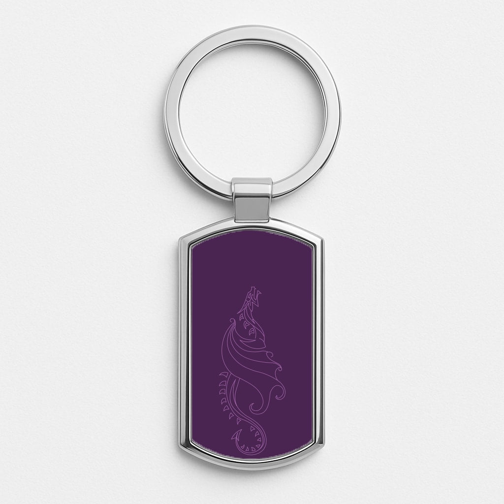 Flying Dragon - Dragon Patterns Silver Keyring