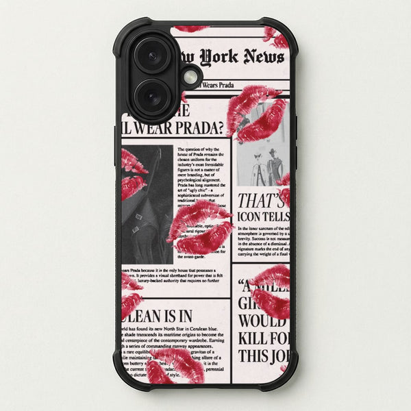 Headline Kisses Phone Case — Bumper case