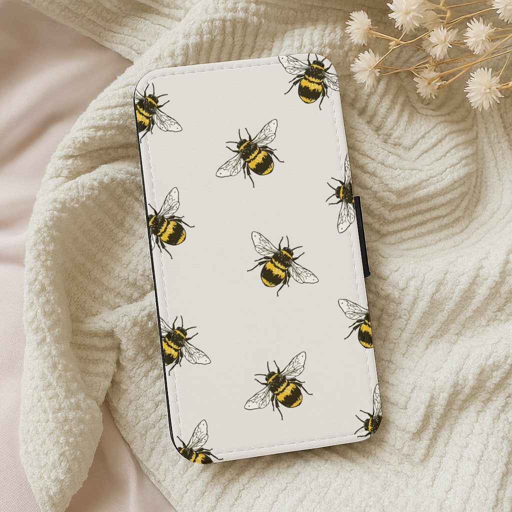 Bumblebee Pattern Wallet Phone Case