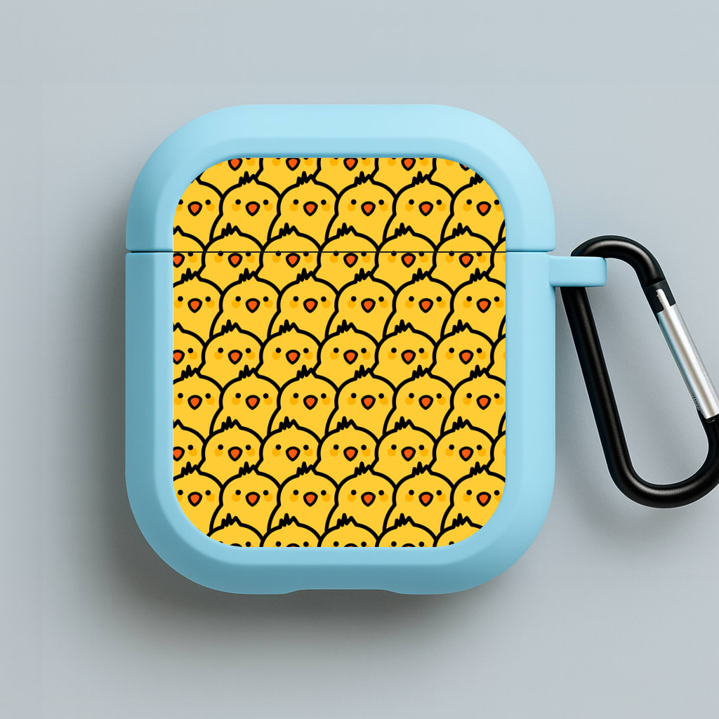 Chick Pattern Blue AirPods Case