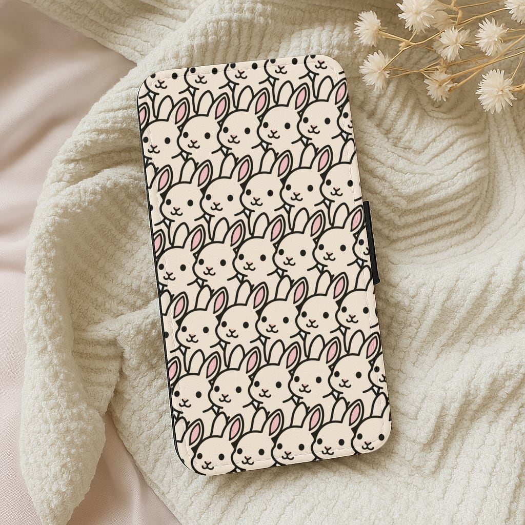 Bunny Rabbit Pattern Wallet Phone Case