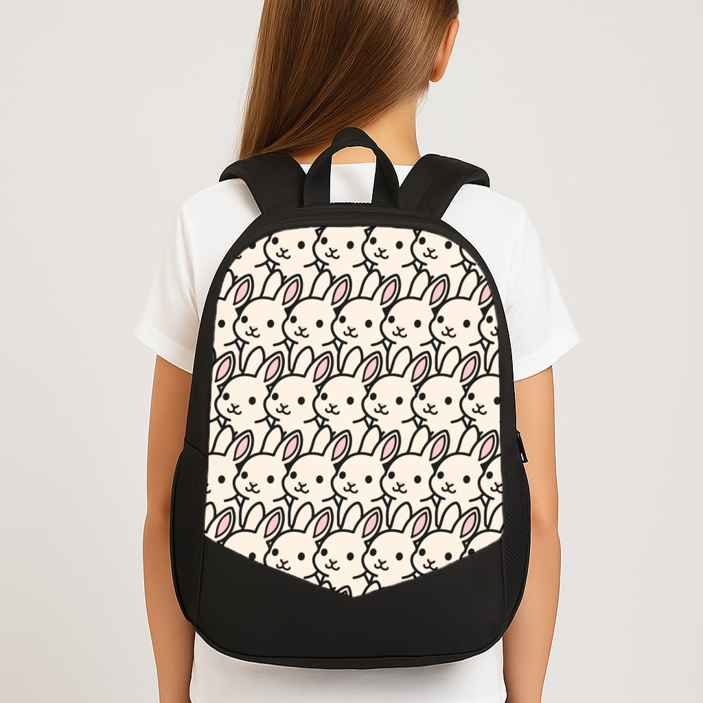 Bunny Rabbit Pattern Large School Bag
