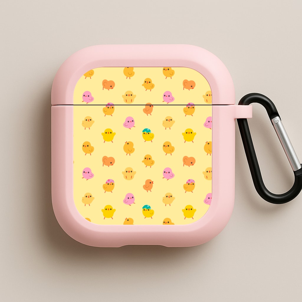 Cute Chick Pattern Pink AirPods Case
