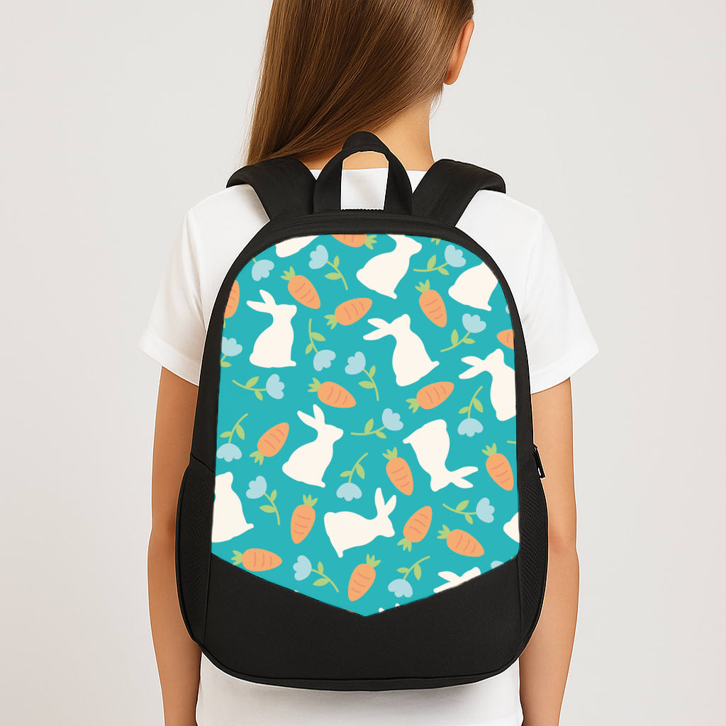 Bunnies And Carrots - Easter Patterns Large School Bag