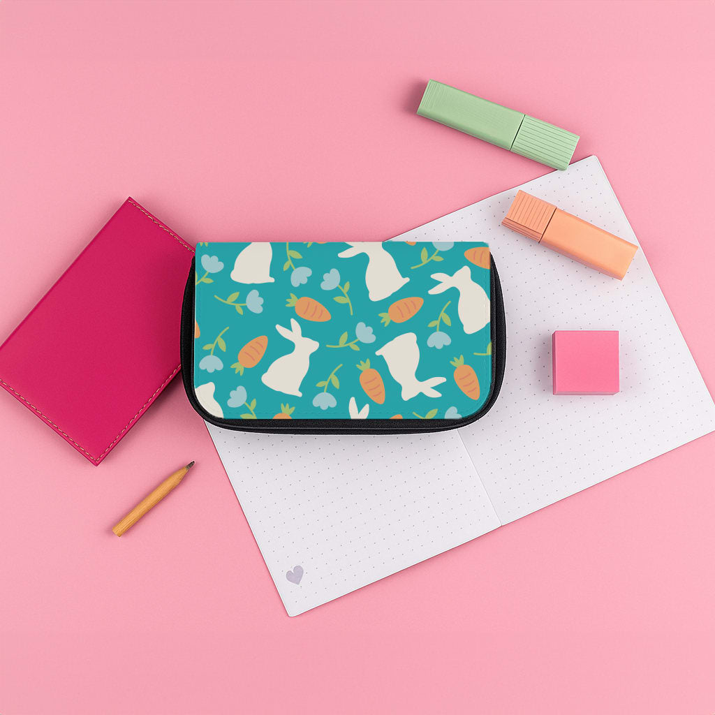 Bunnies And Carrots - Easter Patterns Pencil Case