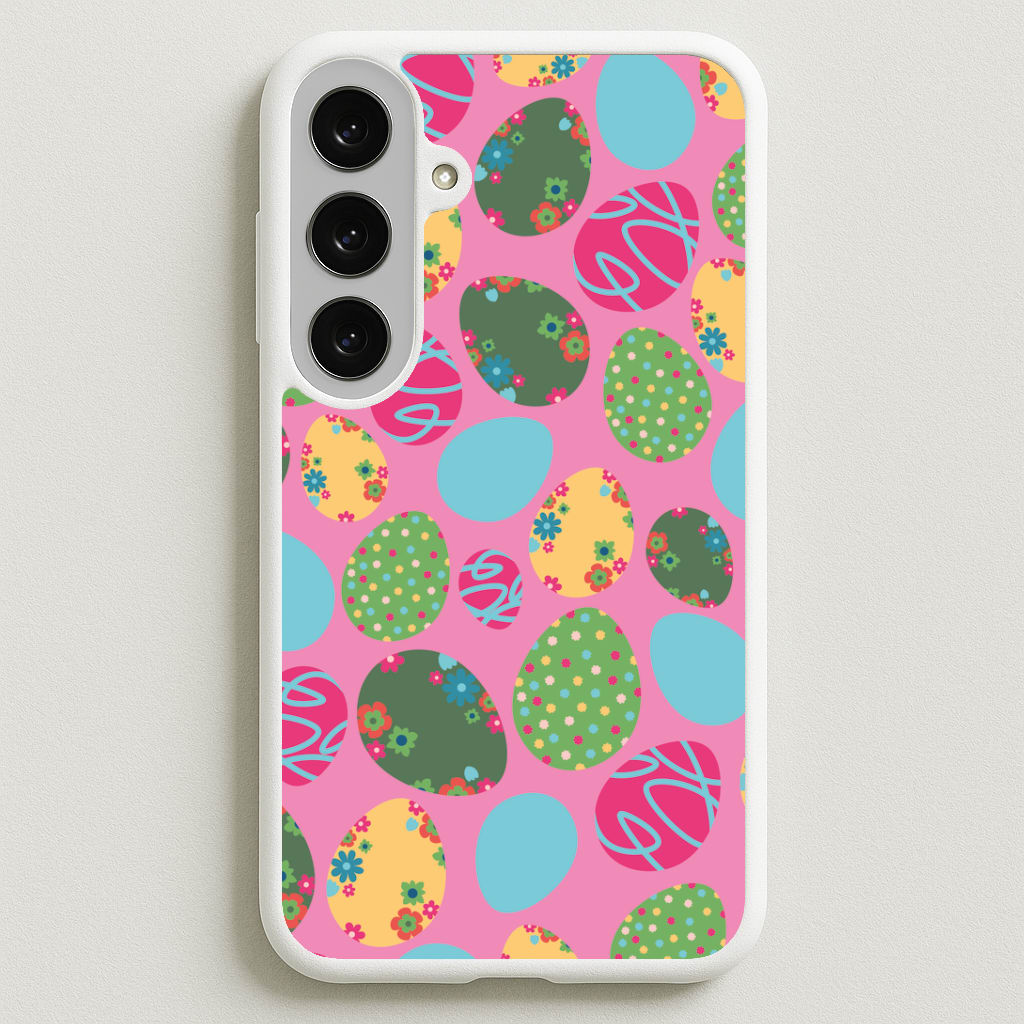 Pink Easter Eggs - Easter Patterns Phone Case for Galaxy S25FE