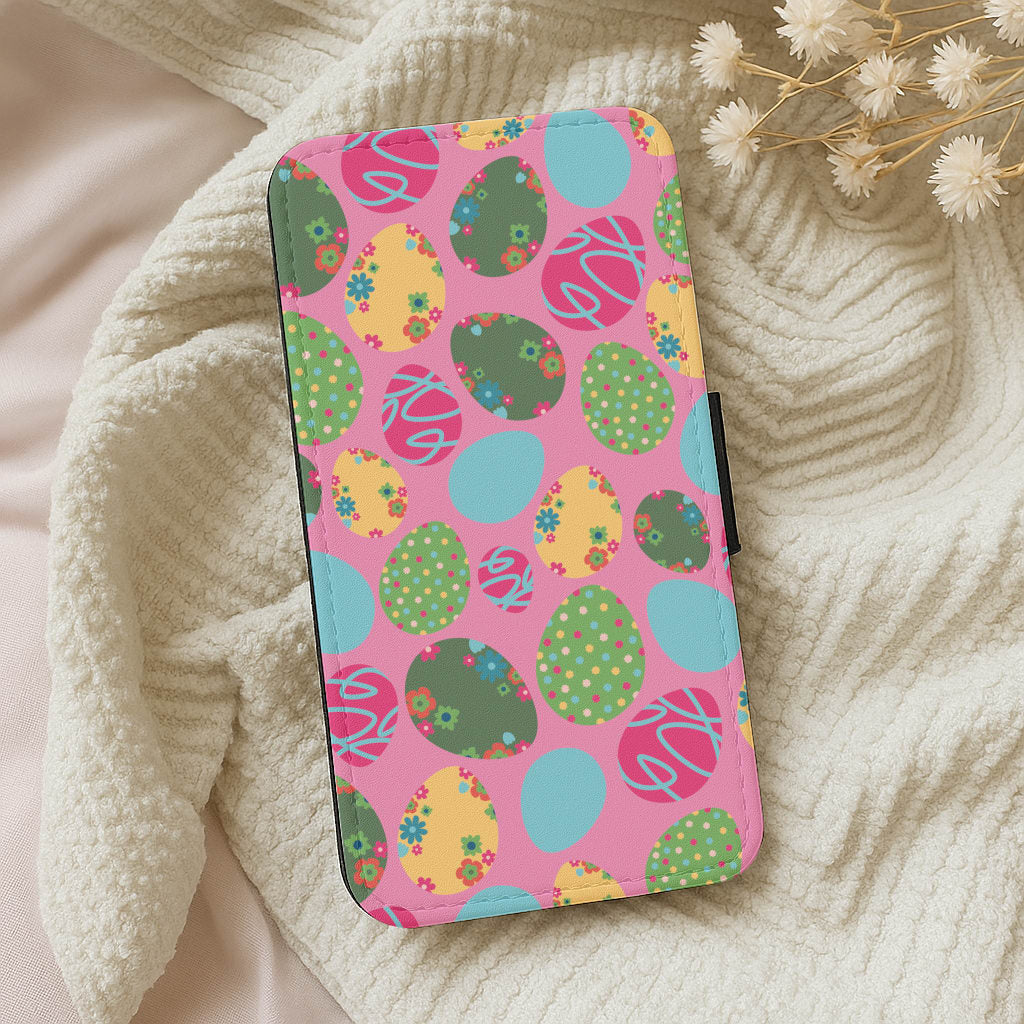 Pink Easter Eggs - Easter Patterns Wallet Phone Case