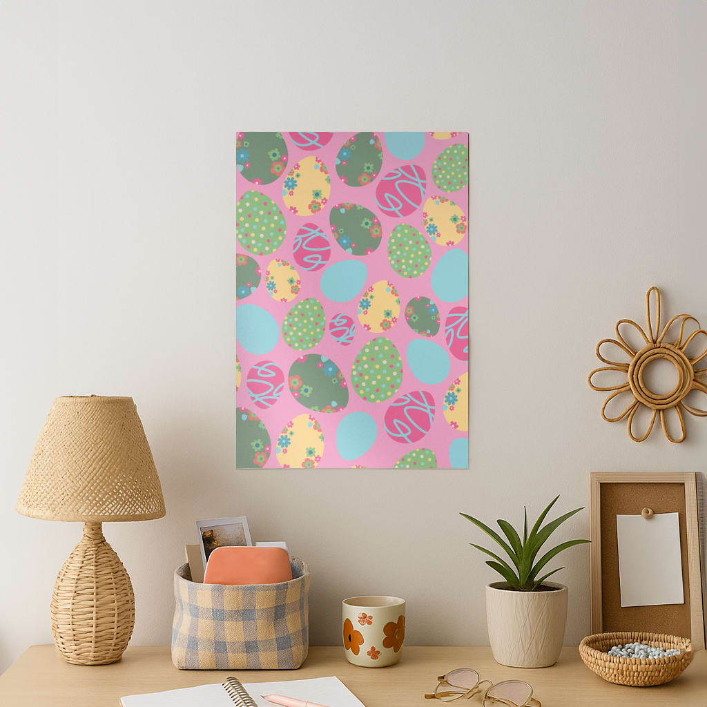 Pink Easter Eggs - Easter Patterns Art Print