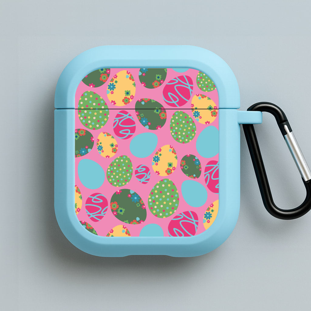 Pink Easter Eggs - Easter Patterns Blue AirPods Case