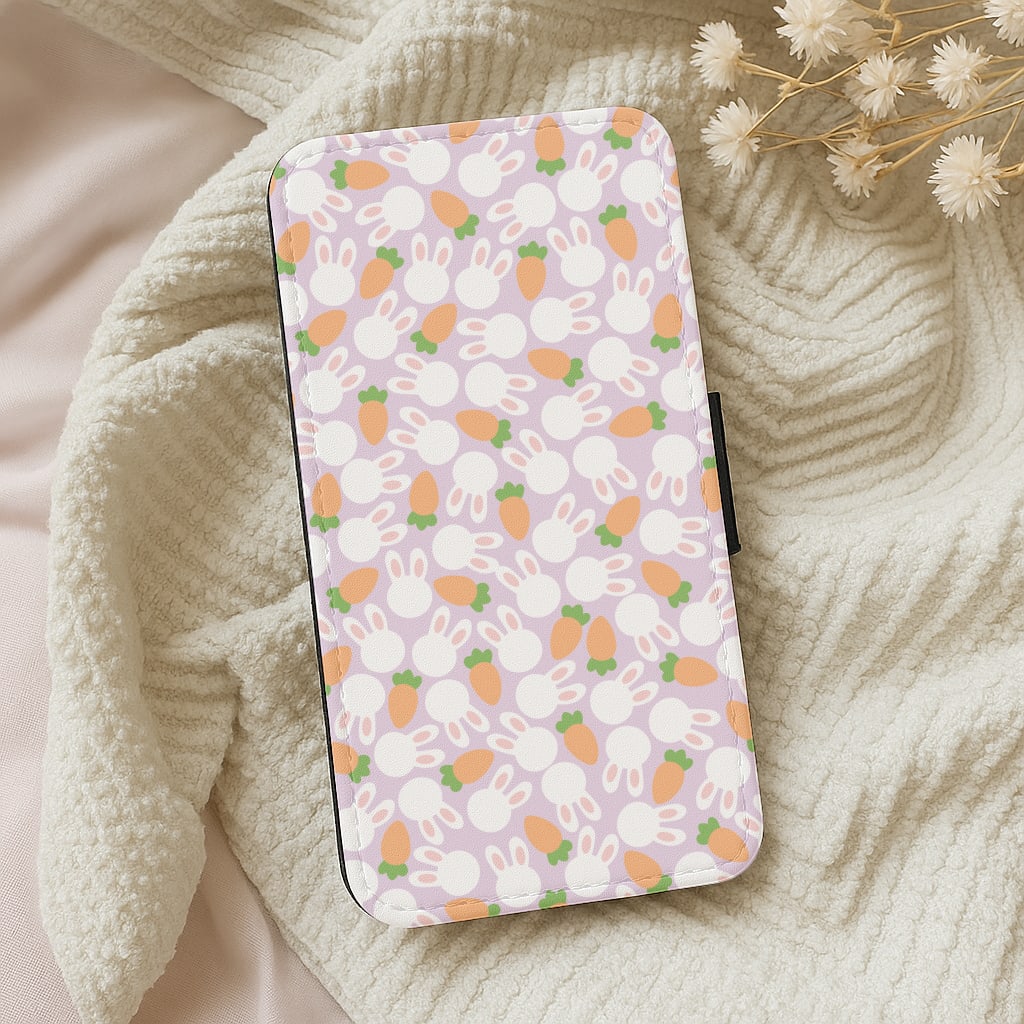 Rabbits And Carrots - Easter Patterns Wallet Phone Case