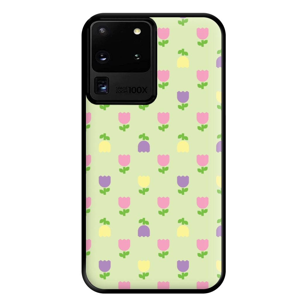 Pastel Tulips Pattern Phone Case for Galaxy S20 Ultra