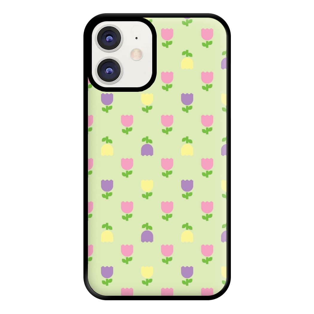 Pastel Tulips Pattern Phone Case for iPhone 11