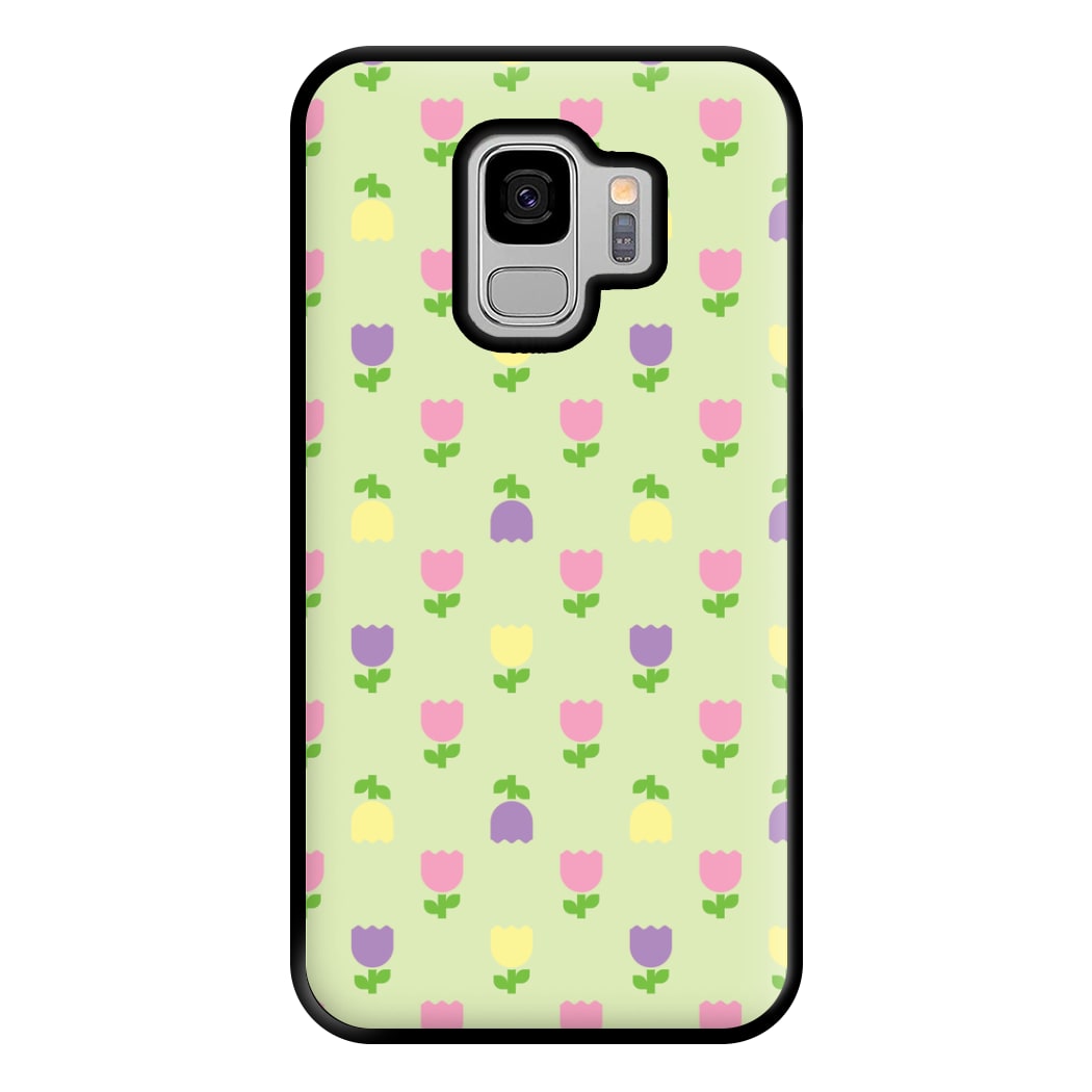 Pastel Tulips Pattern Phone Case for Galaxy S9 Plus