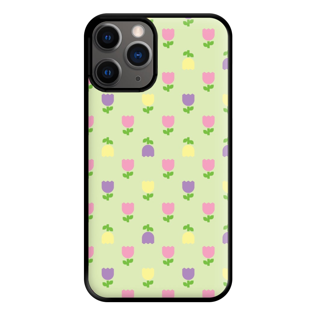 Pastel Tulips Pattern Phone Case for iPhone 12 Pro Max