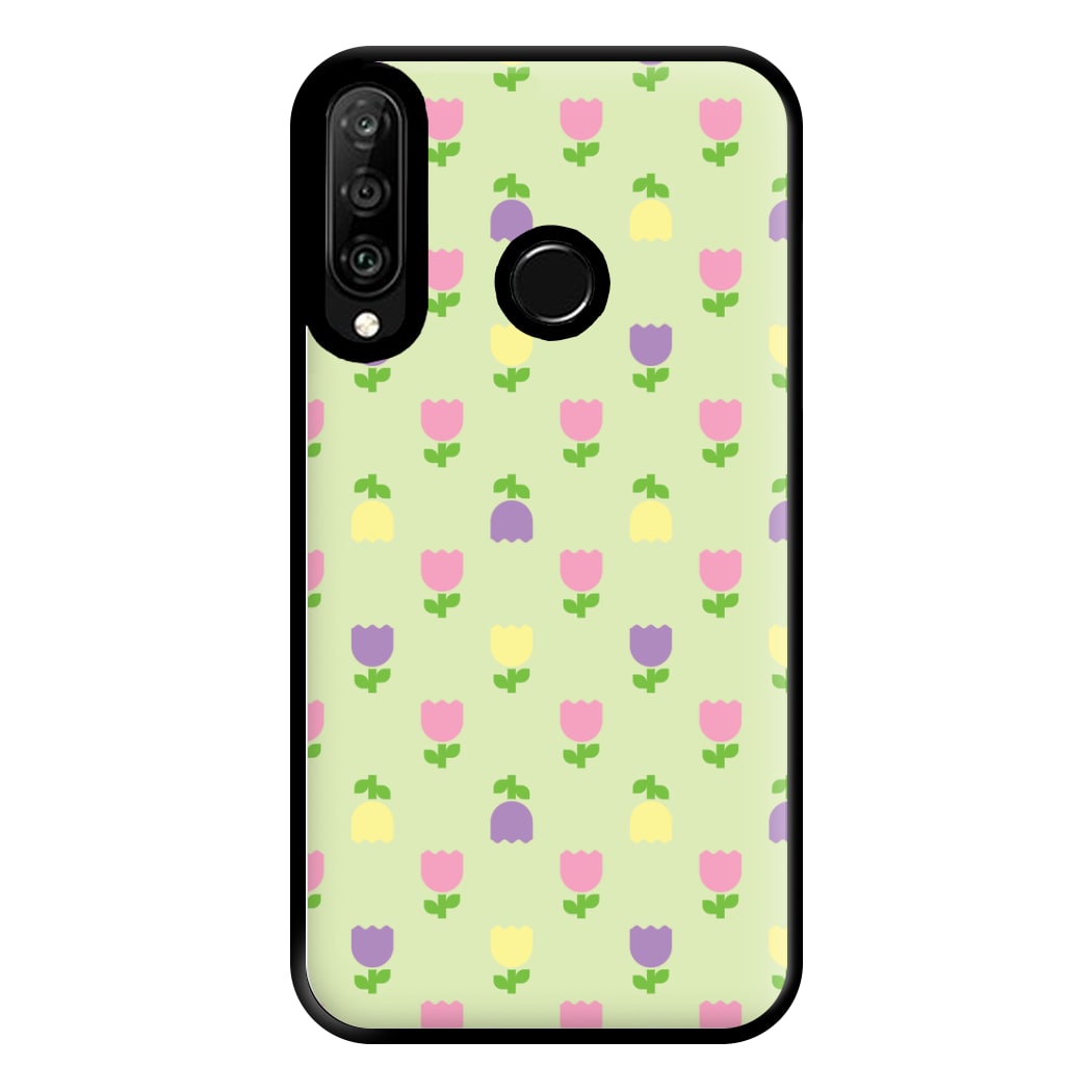 Pastel Tulips Pattern Phone Case for Huawei P30 Lite