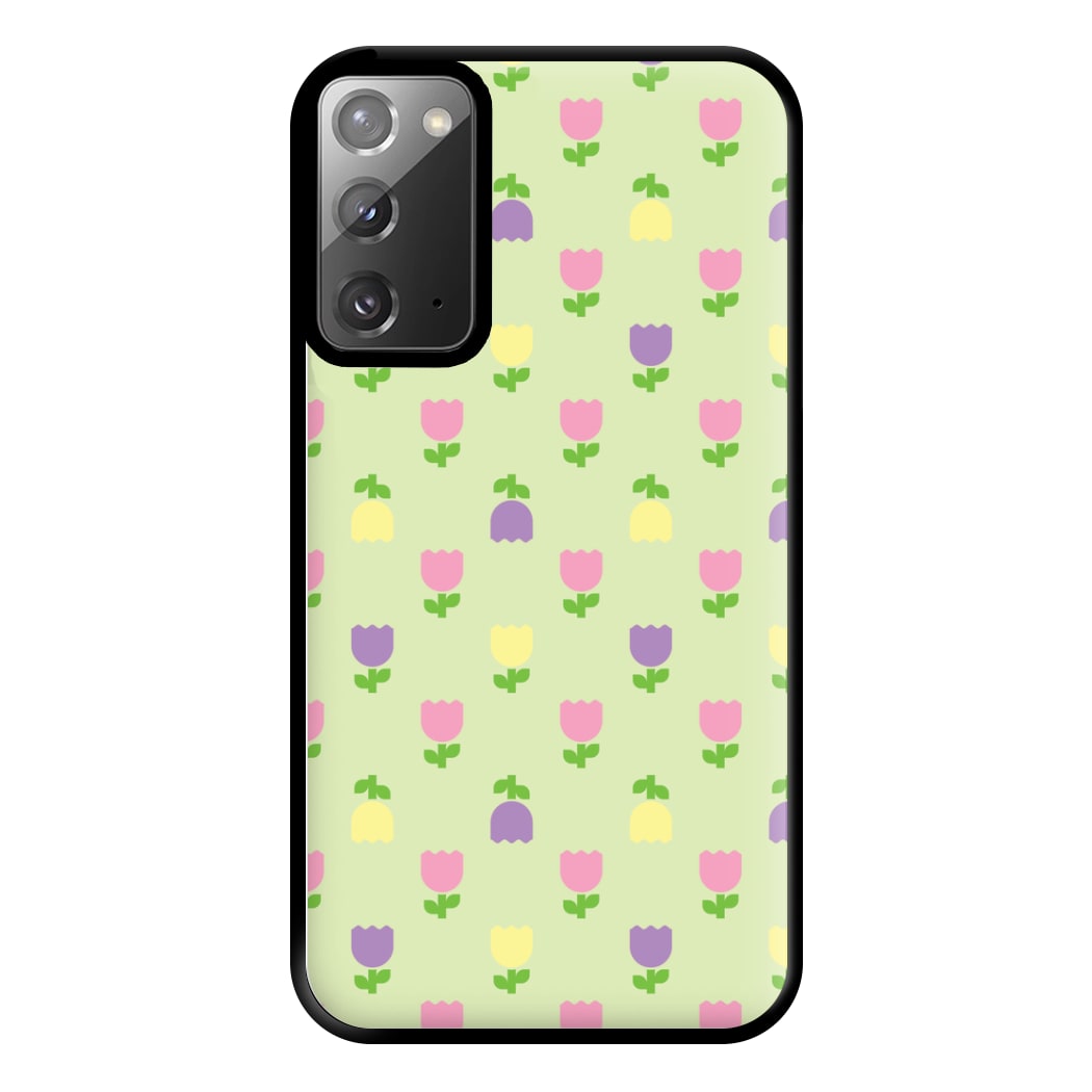 Pastel Tulips Pattern Phone Case for Galaxy Note 20 Ultra
