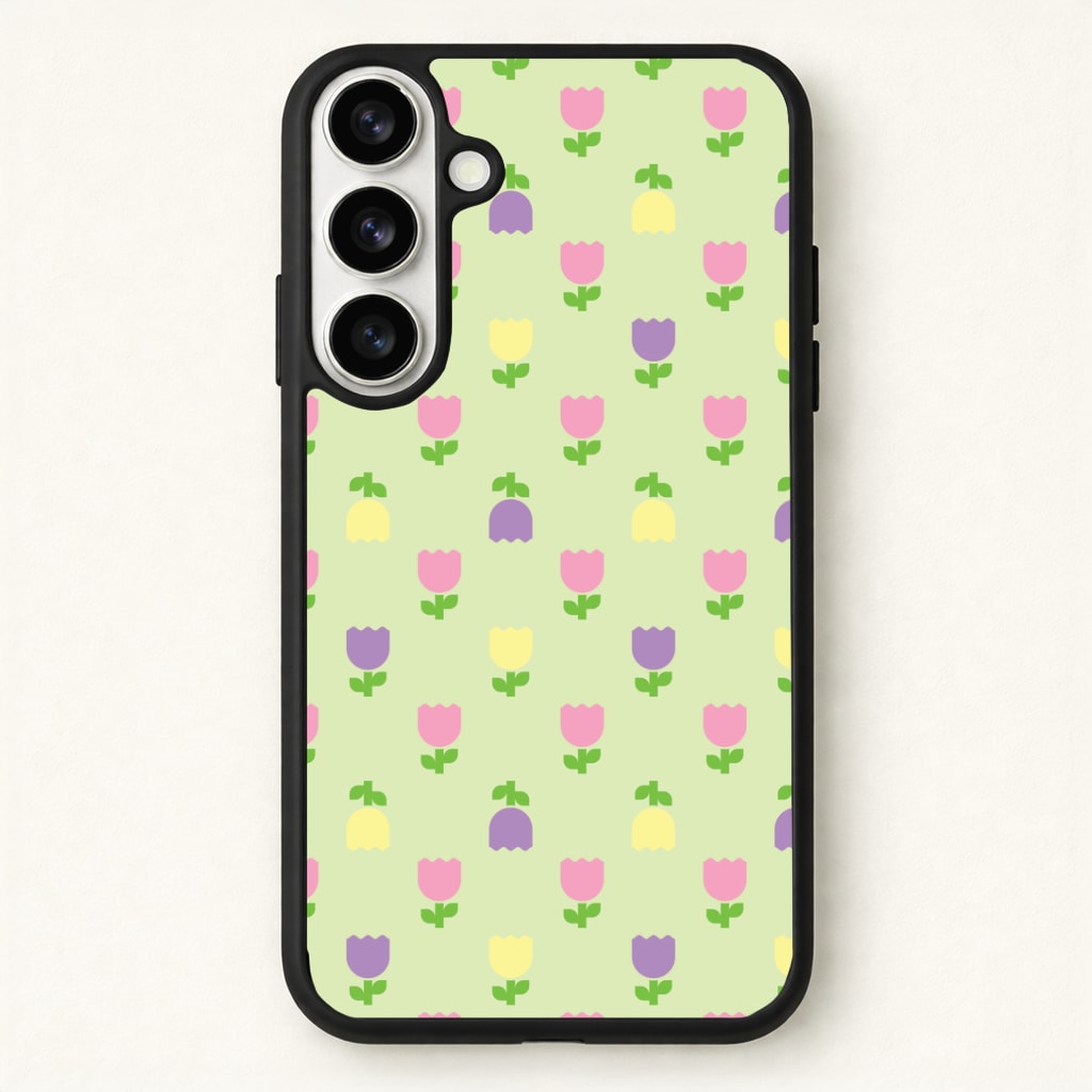 Pastel Tulips Pattern Phone Case for Galaxy S26