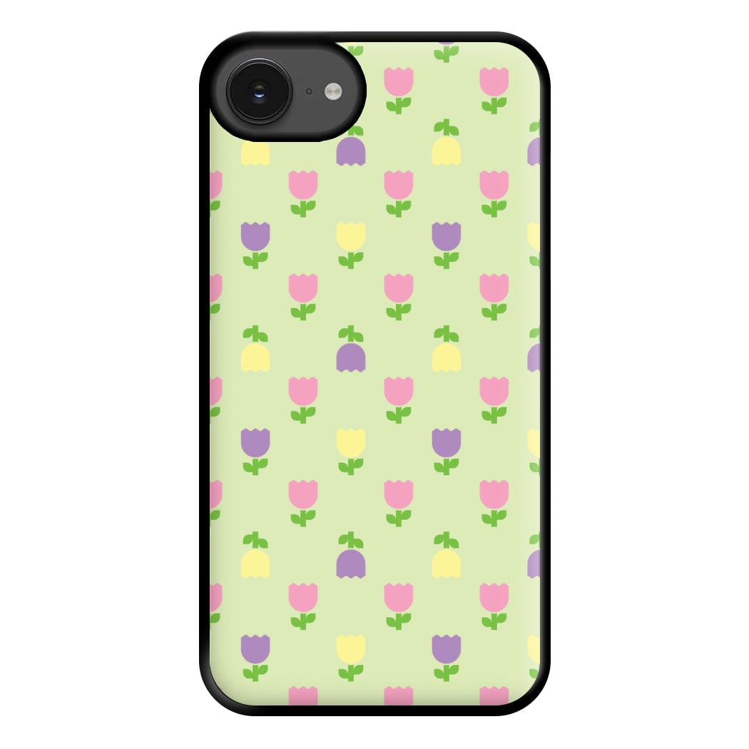 Pastel Tulips Pattern Phone Case for iPhone 16e
