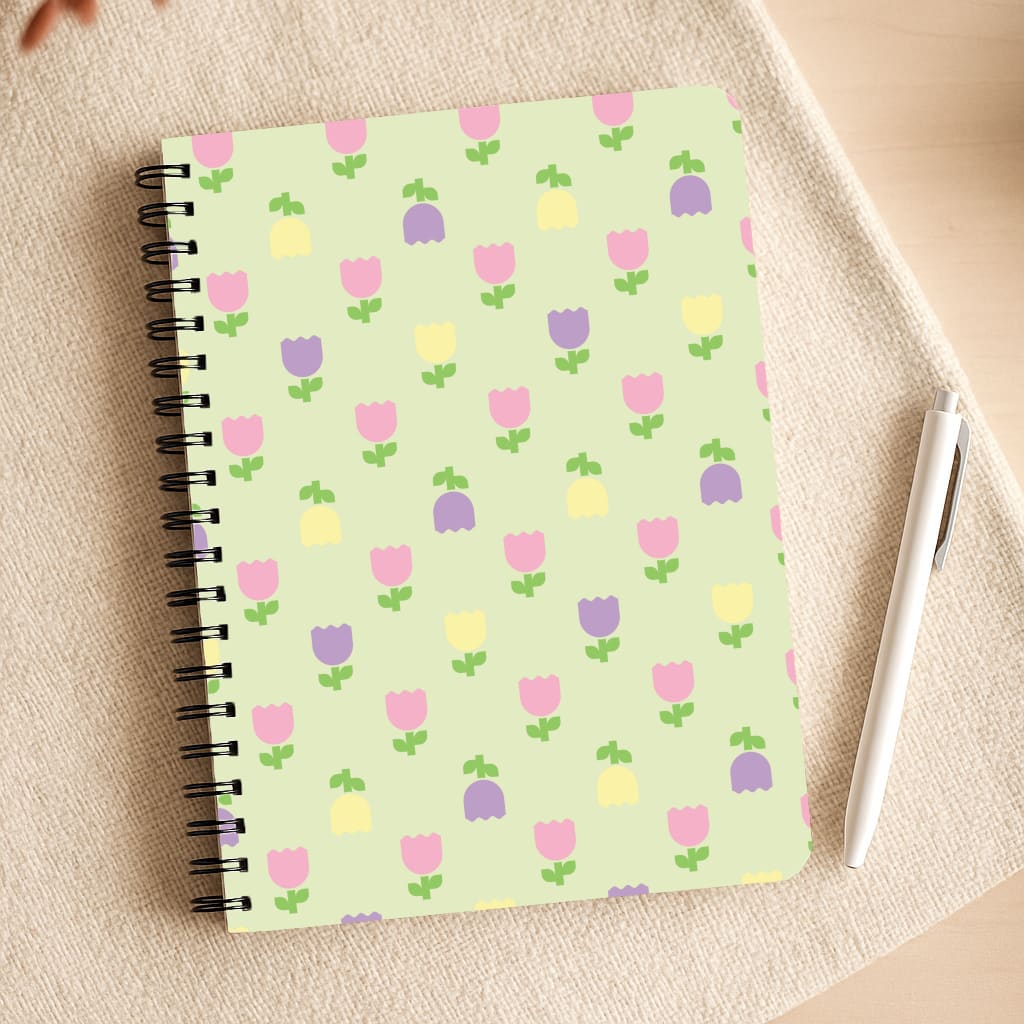 Pastel Tulips Pattern Notepad