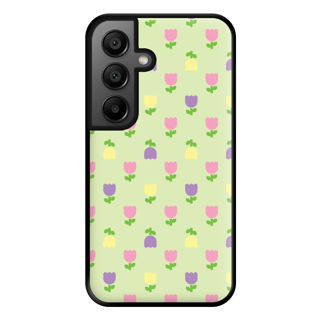 Pastel Tulips Pattern Phone Case for Galaxy A56