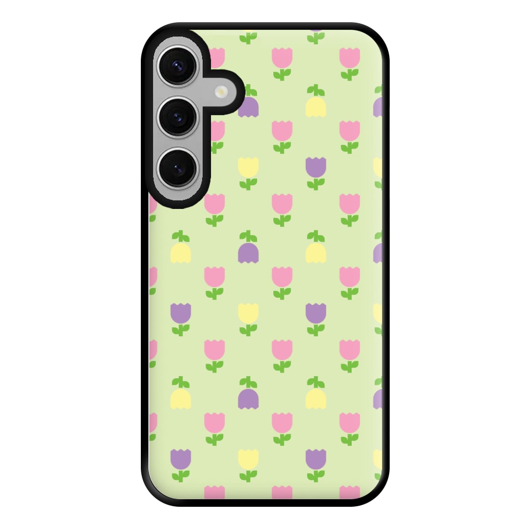 Pastel Tulips Pattern Phone Case for Galaxy S24FE