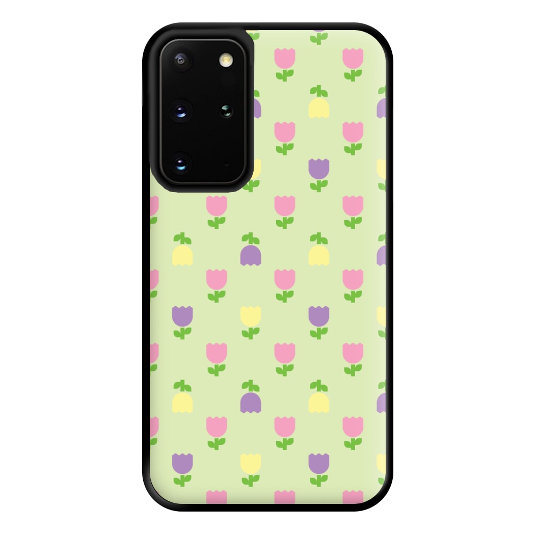 Pastel Tulips Pattern Phone Case for Galaxy S20 Plus