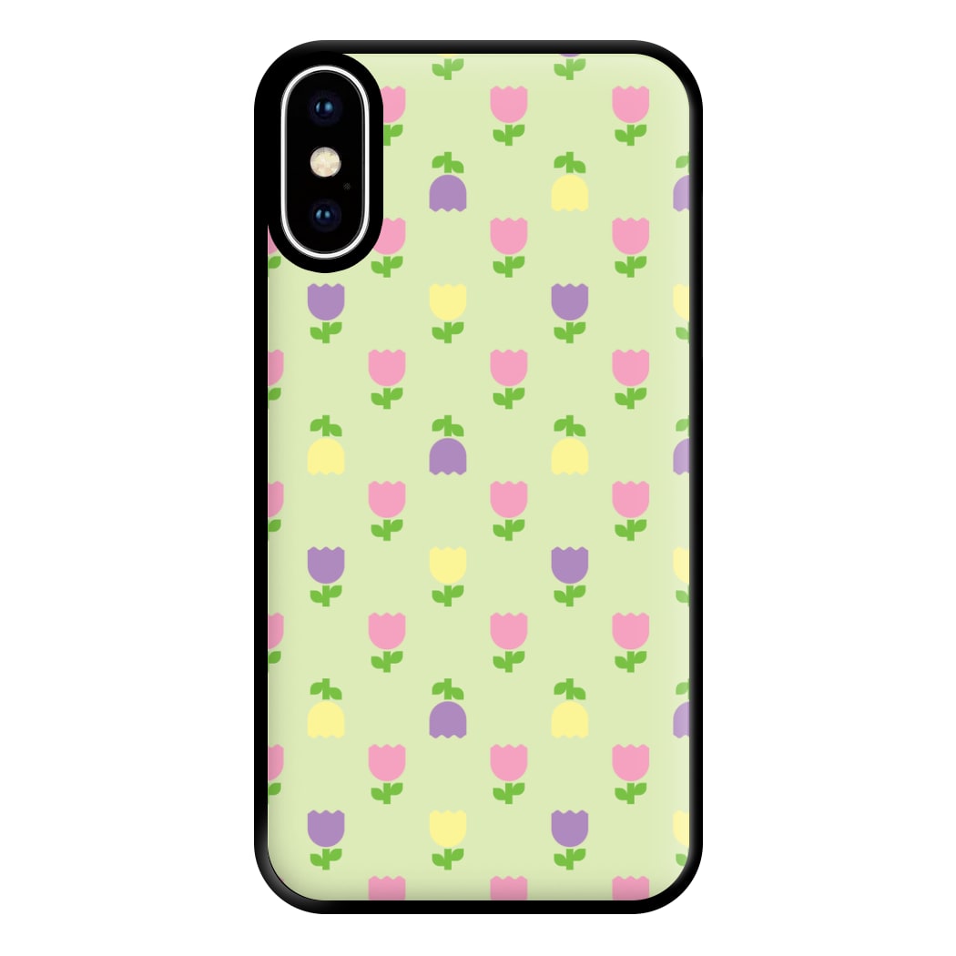 Pastel Tulips Pattern Phone Case for iPhone XS Max